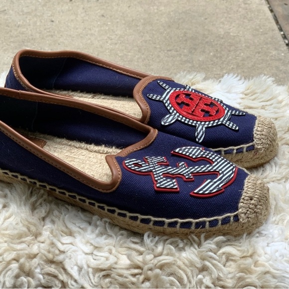 Tory Burch MARITIME Espadrille Flat 
Size: 5 US / 35 EU Navy Multi - Picture 5 of 7